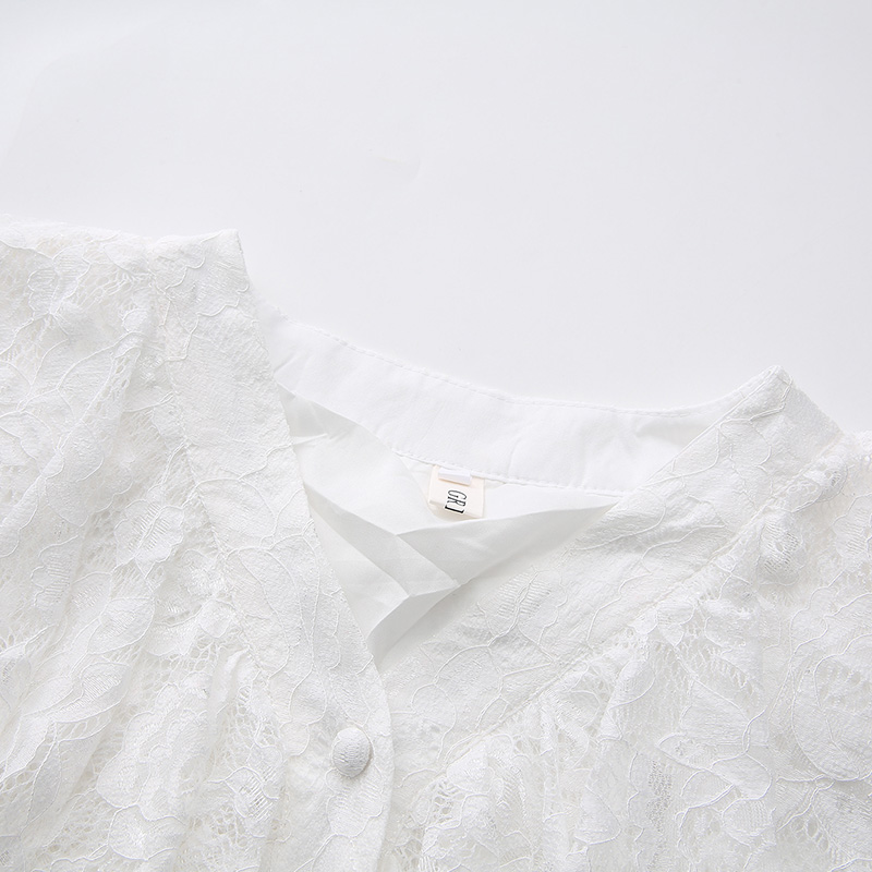 Retro trumpet sleeves lotus leaf edges dress