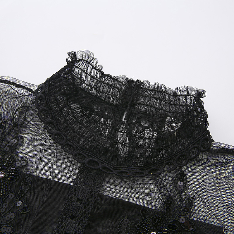 Splice long spring gauze beading jacquard dress