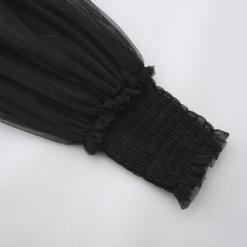 Splice long spring gauze beading jacquard dress