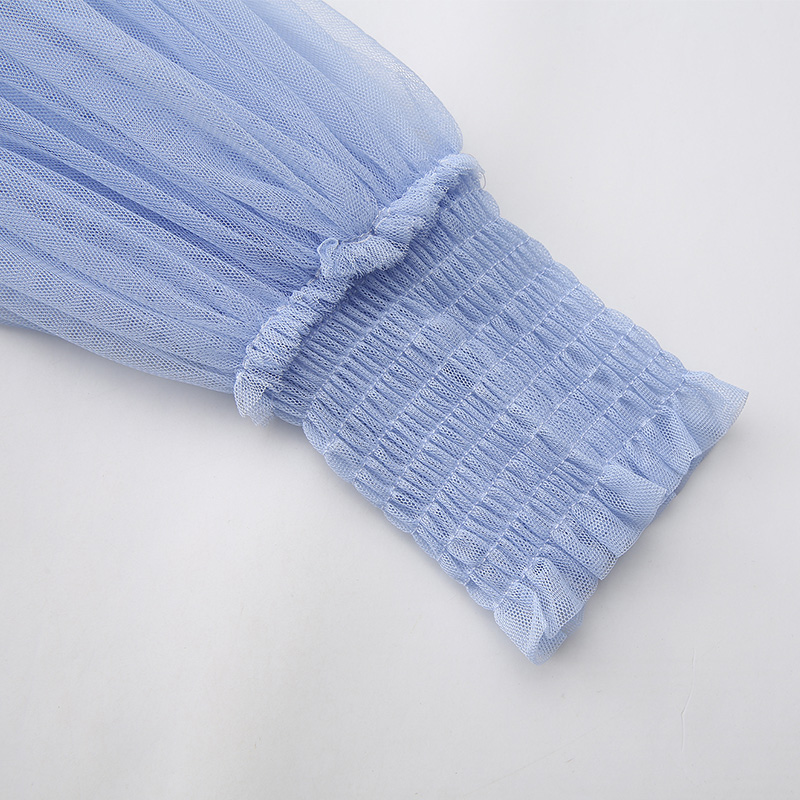 Splice long jacquard beading spring gauze dress