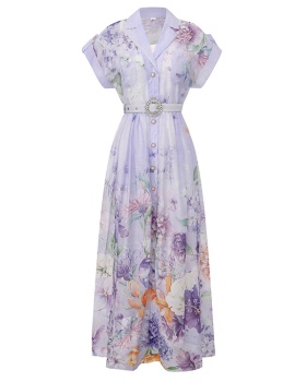 Flowers spring and summer painting long dress