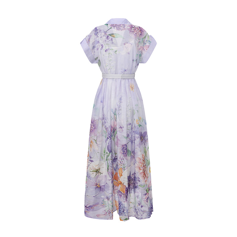 Flowers spring and summer painting long dress