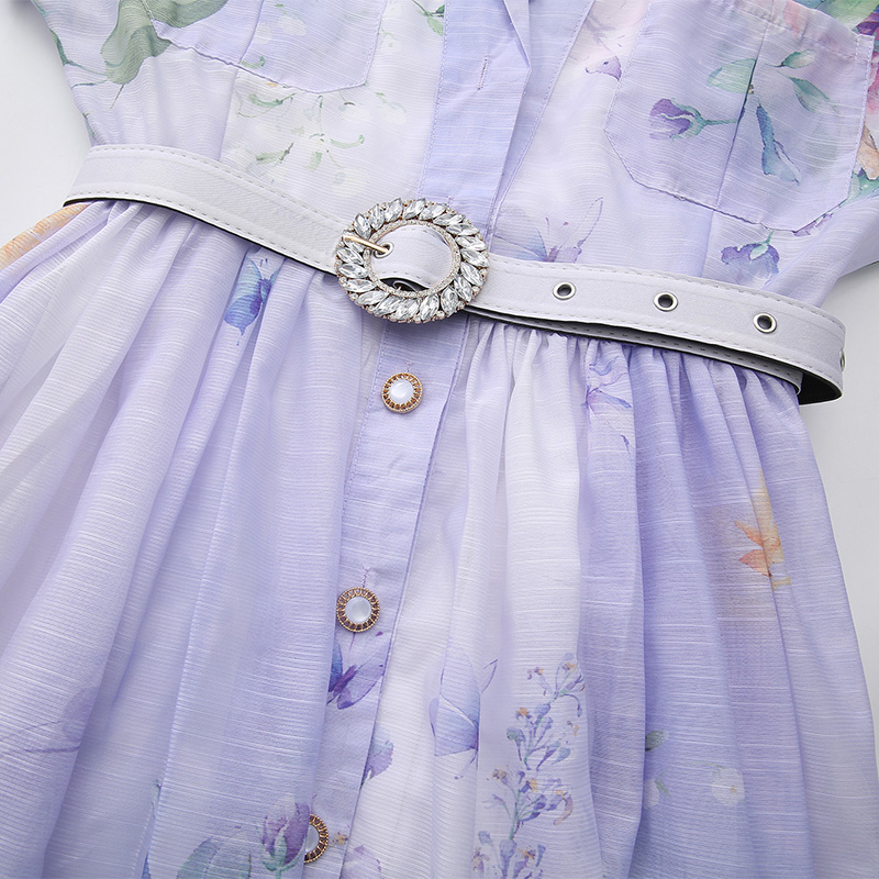 Flowers spring and summer painting long dress