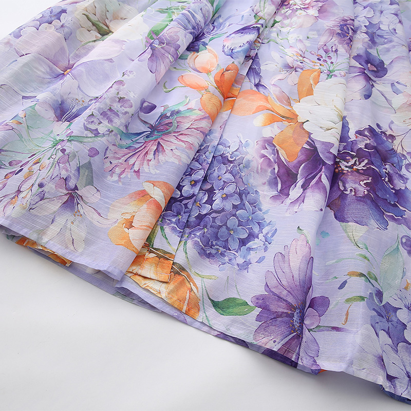 Flowers spring and summer painting long dress