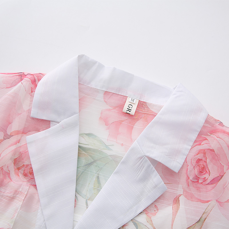 Painting flowers spring and summer long dress