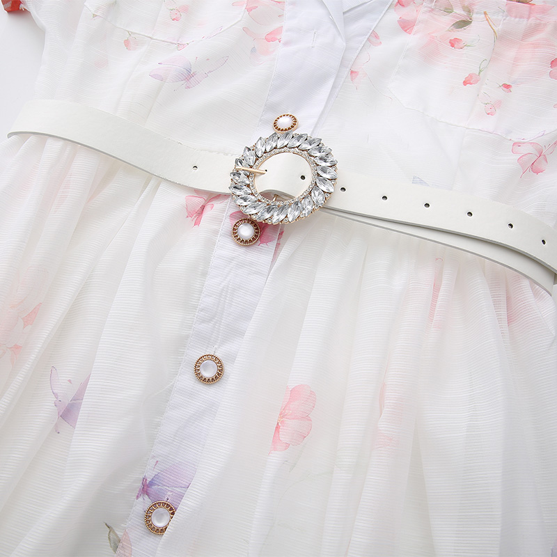 Painting flowers spring and summer long dress