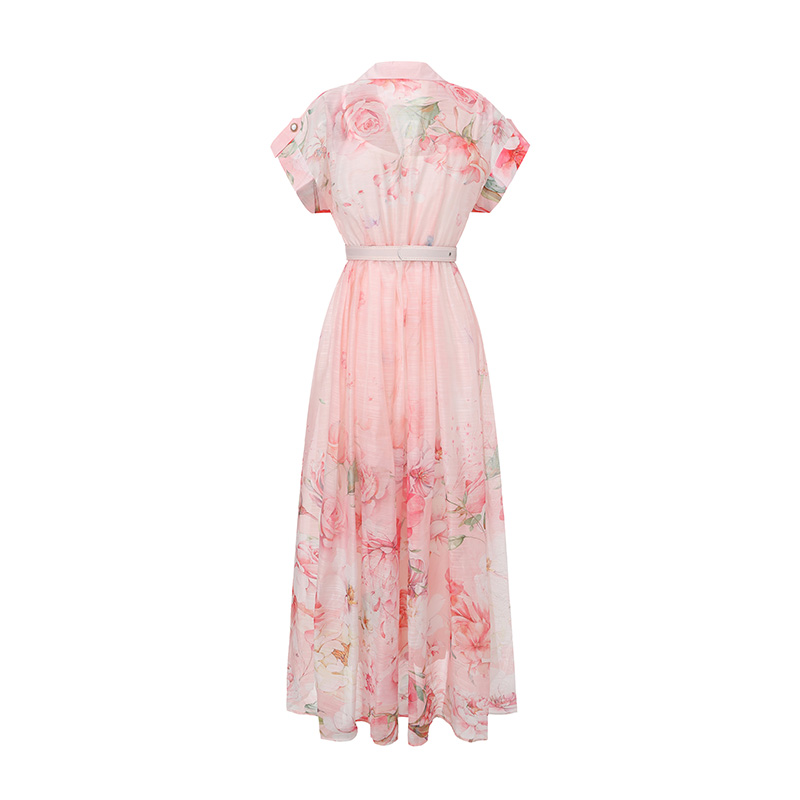 Flowers spring and summer painting long dress