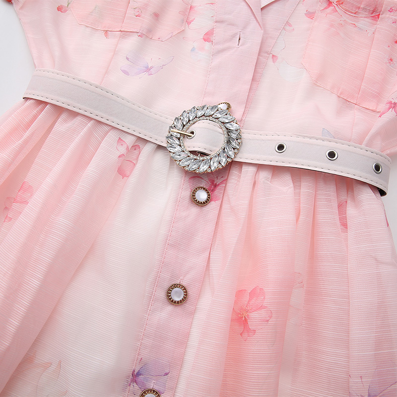 Flowers spring and summer painting long dress