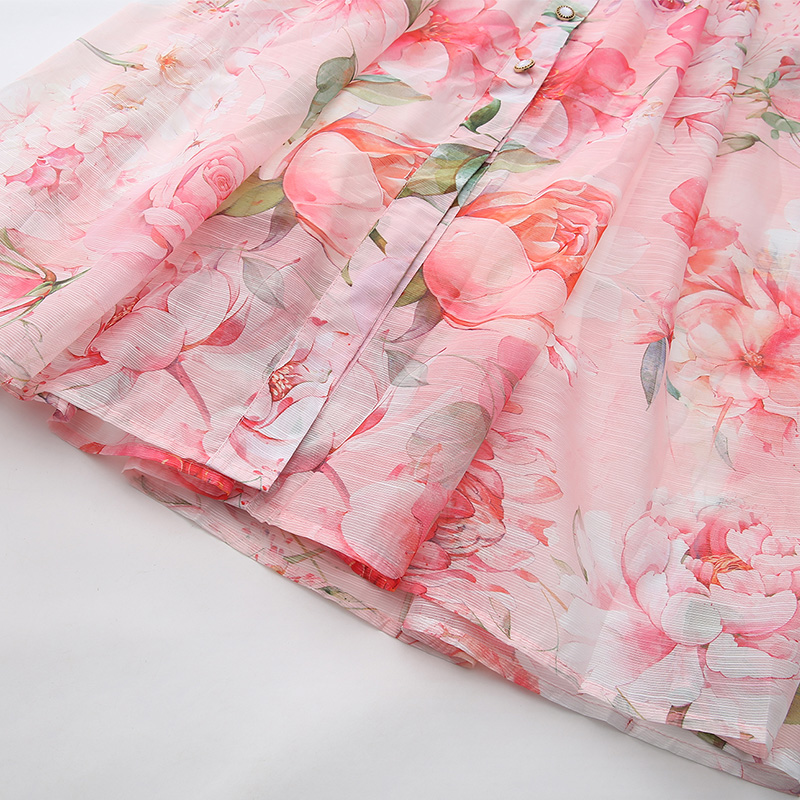 Flowers spring and summer painting long dress