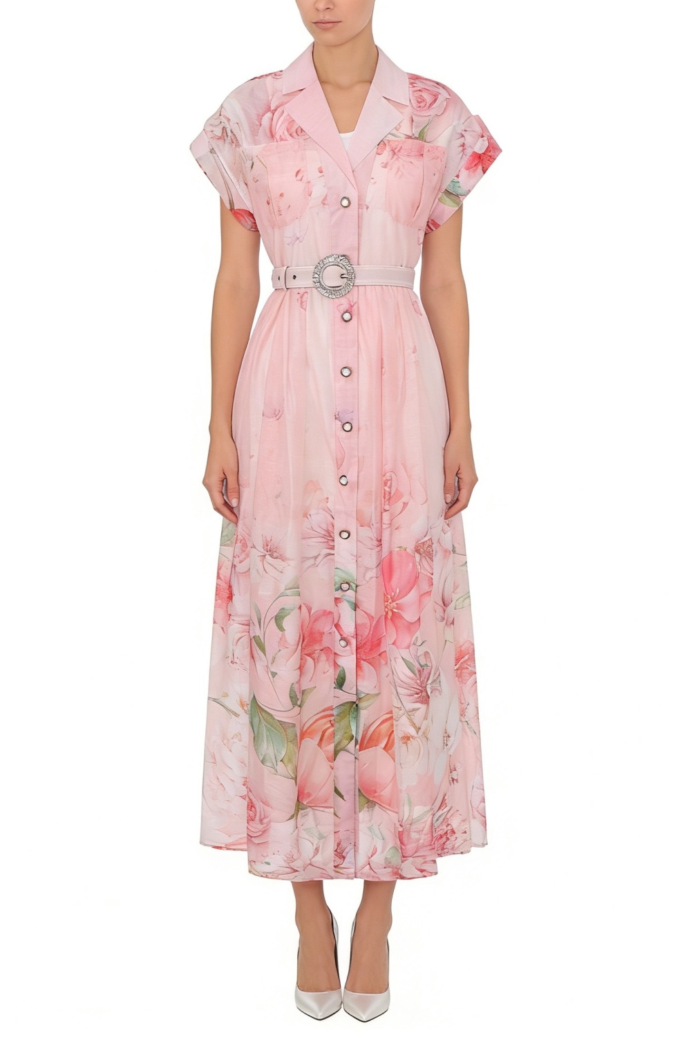 Flowers spring and summer painting long dress