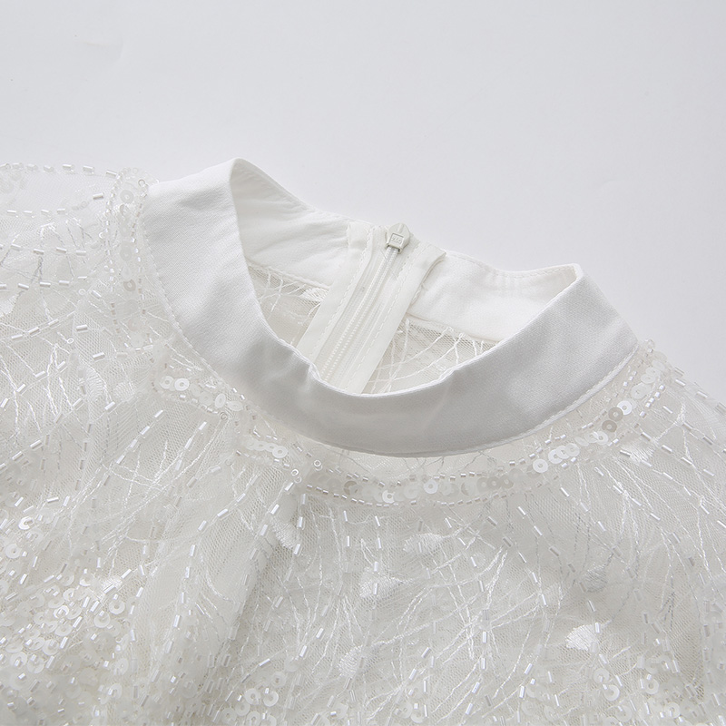 Spring embroidery long gauze dress