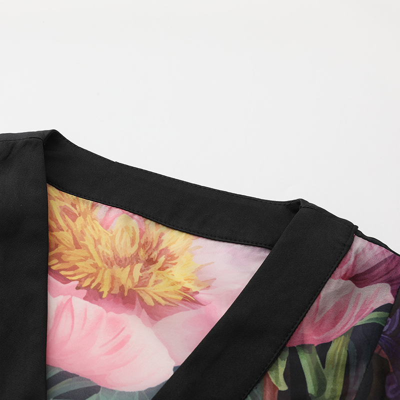 Painting flowers long spring and summer dress