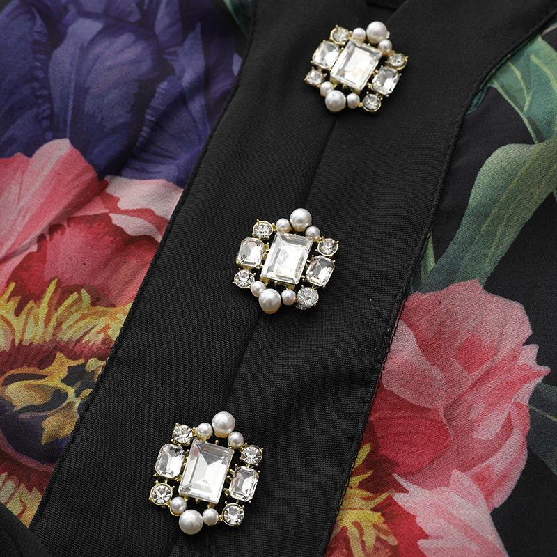 Painting flowers long spring and summer dress