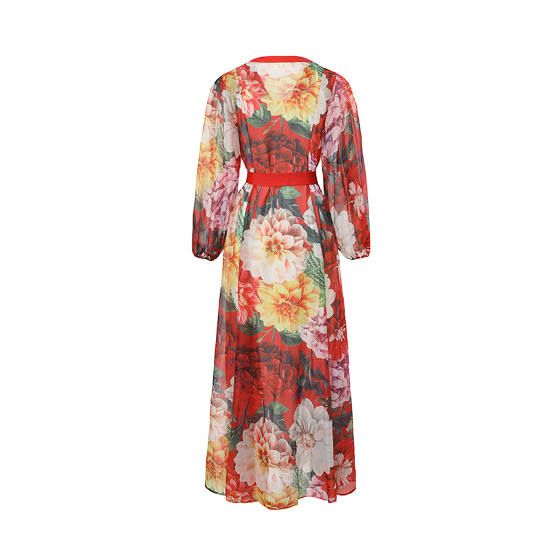 Flowers long spring and summer painting dress