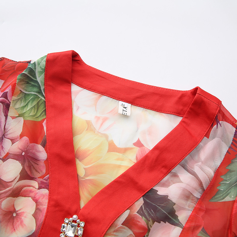 Flowers long spring and summer painting dress