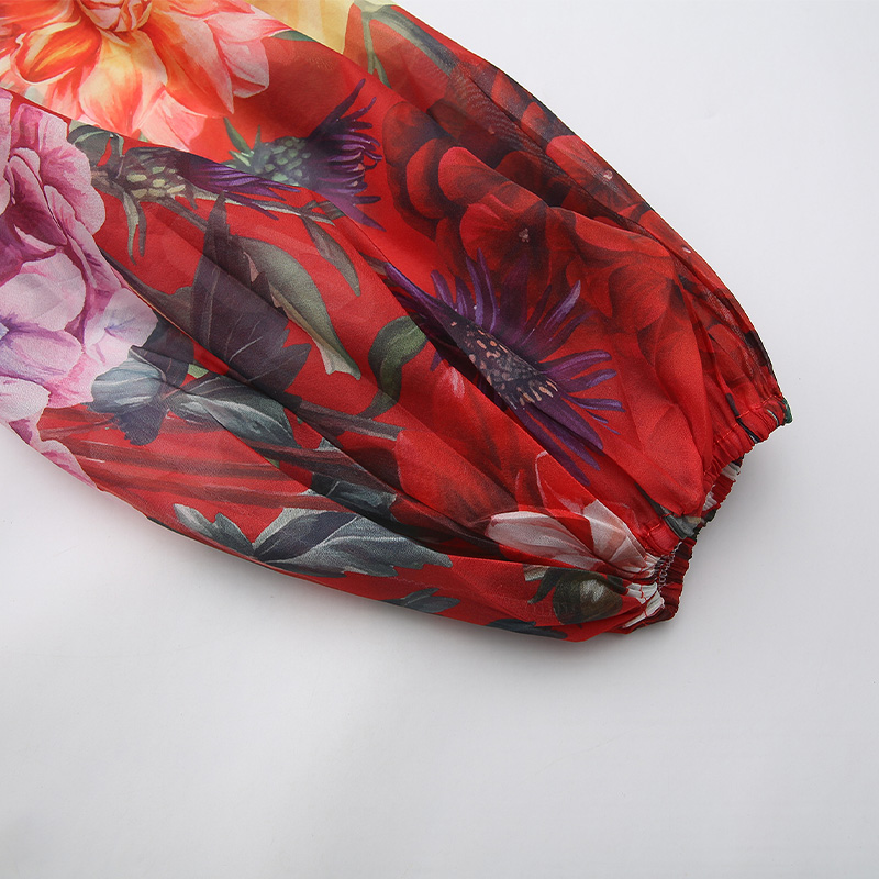 Flowers long spring and summer painting dress