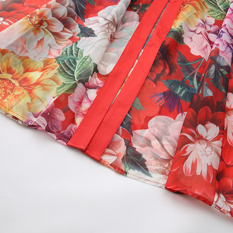 Flowers long spring and summer painting dress