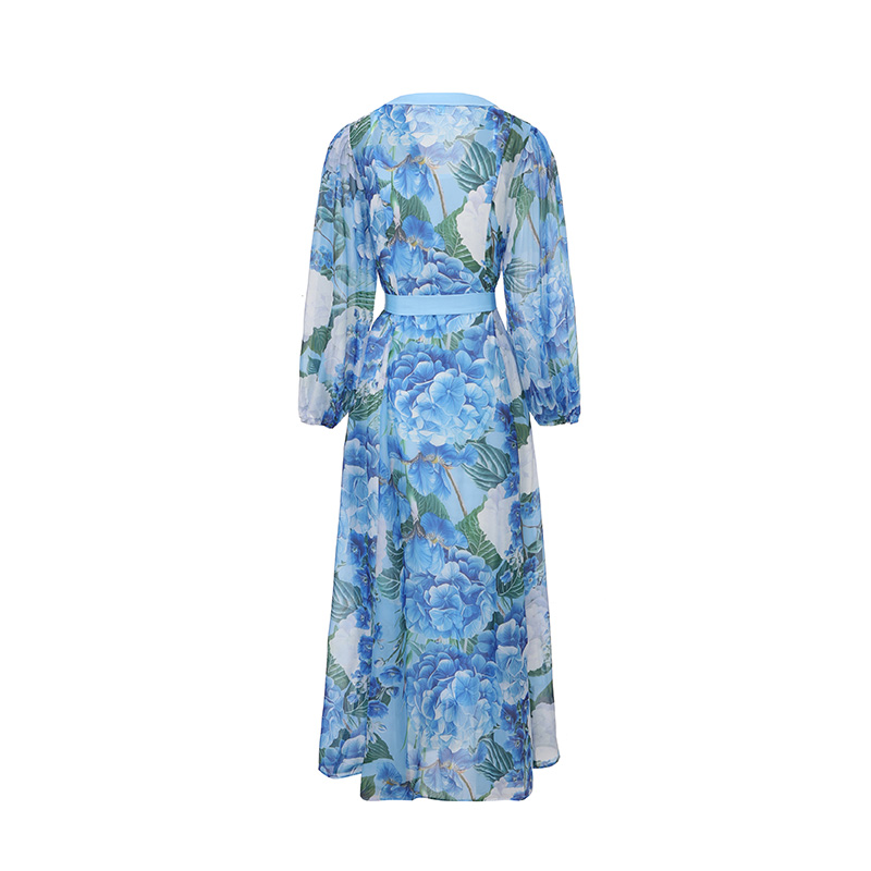 Painting flowers long spring and summer dress