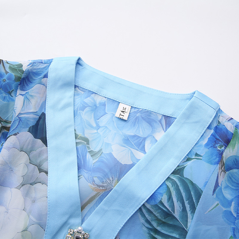 Painting flowers long spring and summer dress