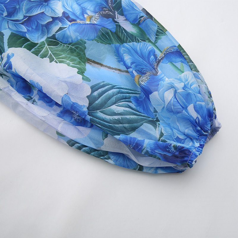 Painting flowers long spring and summer dress