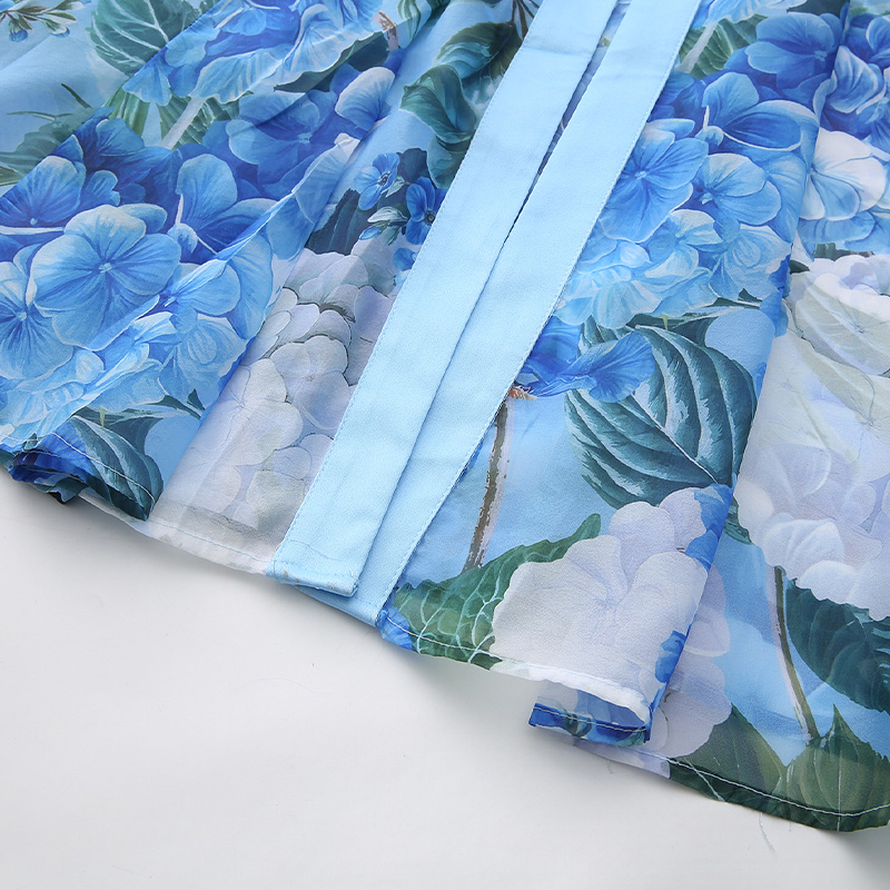 Painting flowers long spring and summer dress