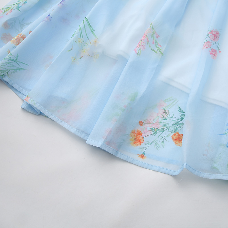 Printing spring and summer watercolor dress