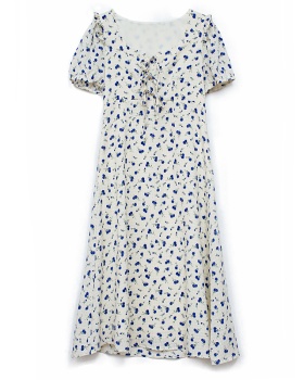 Fat summer floral long slim dress for women