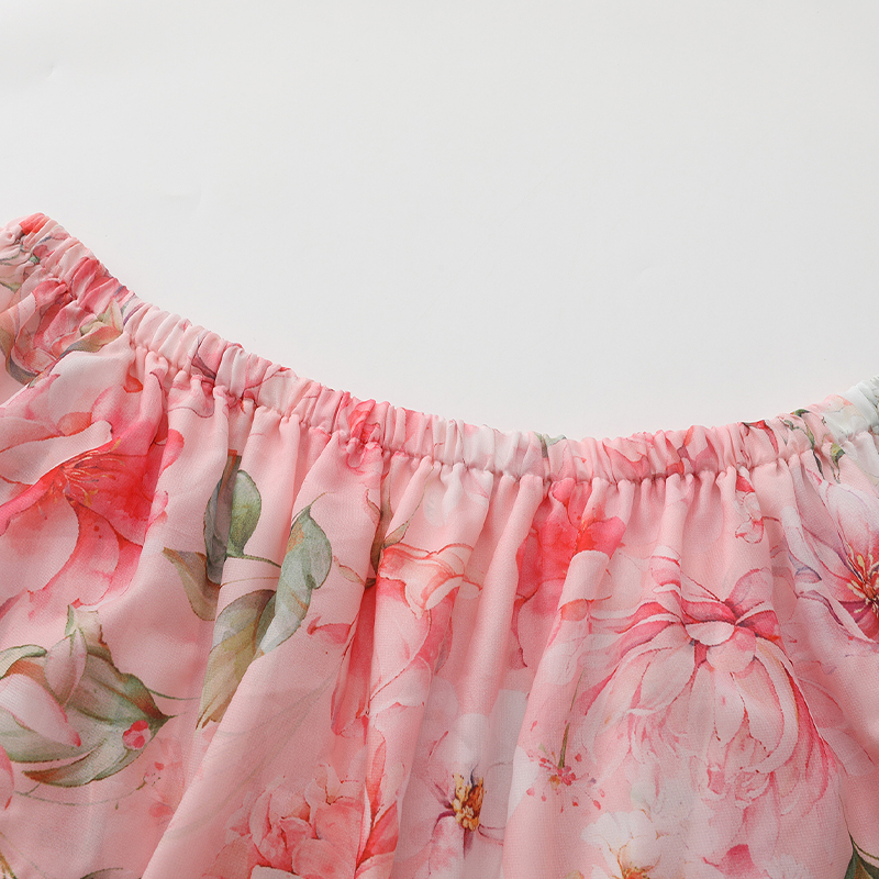 Pinched waist horizontal collar dress split beach dress