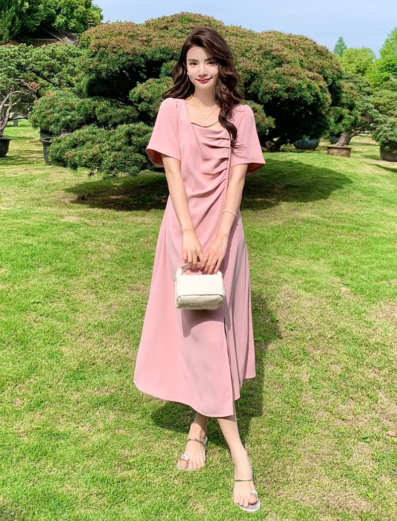 Elegant slim summer sweet show young fat dress for women