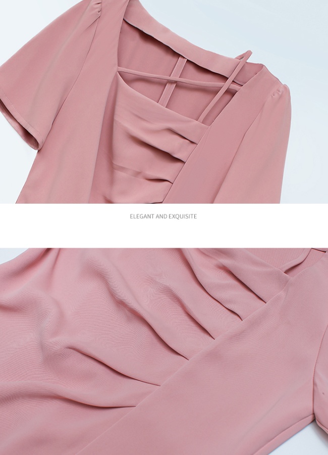 Elegant slim summer sweet show young fat dress for women