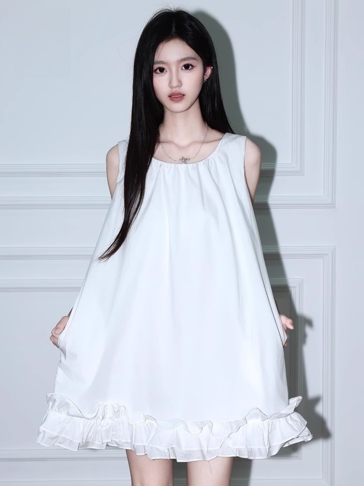 Sleeveless lace dress slim sleeveless dress for women