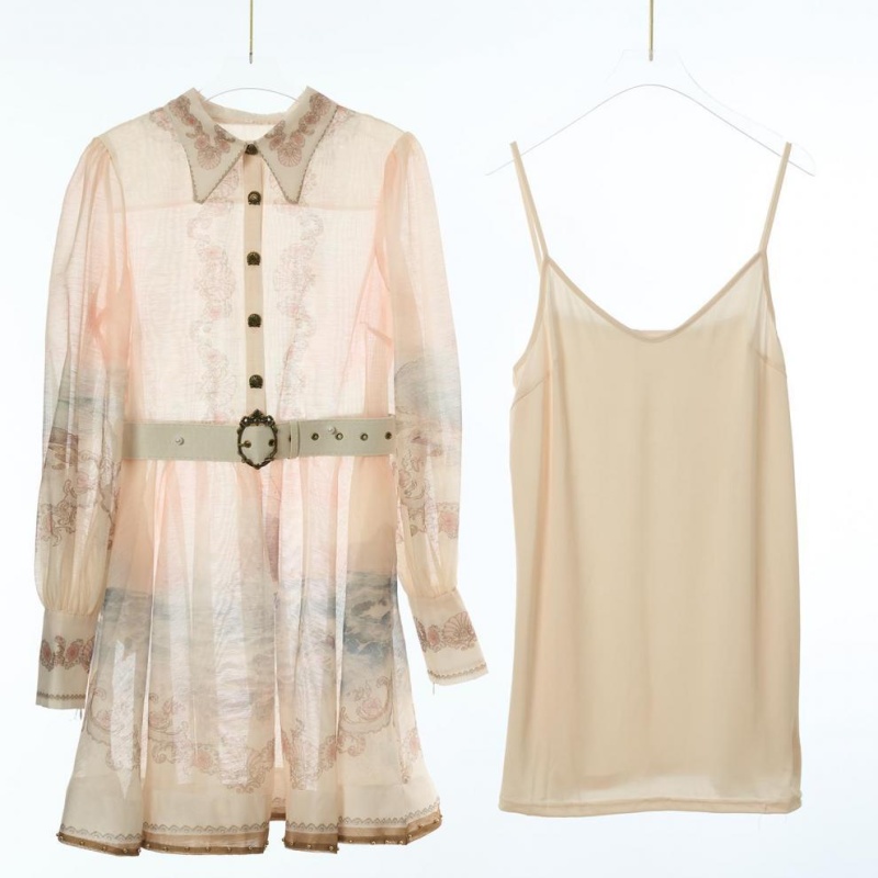 Lapel pinched waist vacation mini pattern dress