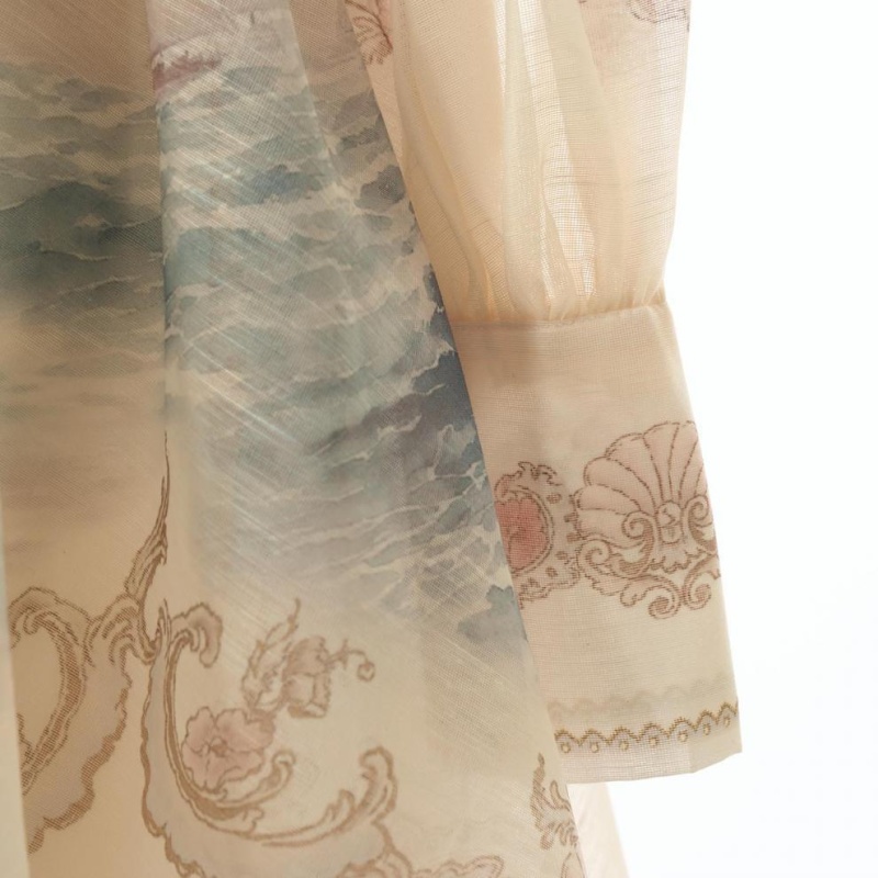 Lapel pinched waist vacation mini pattern dress