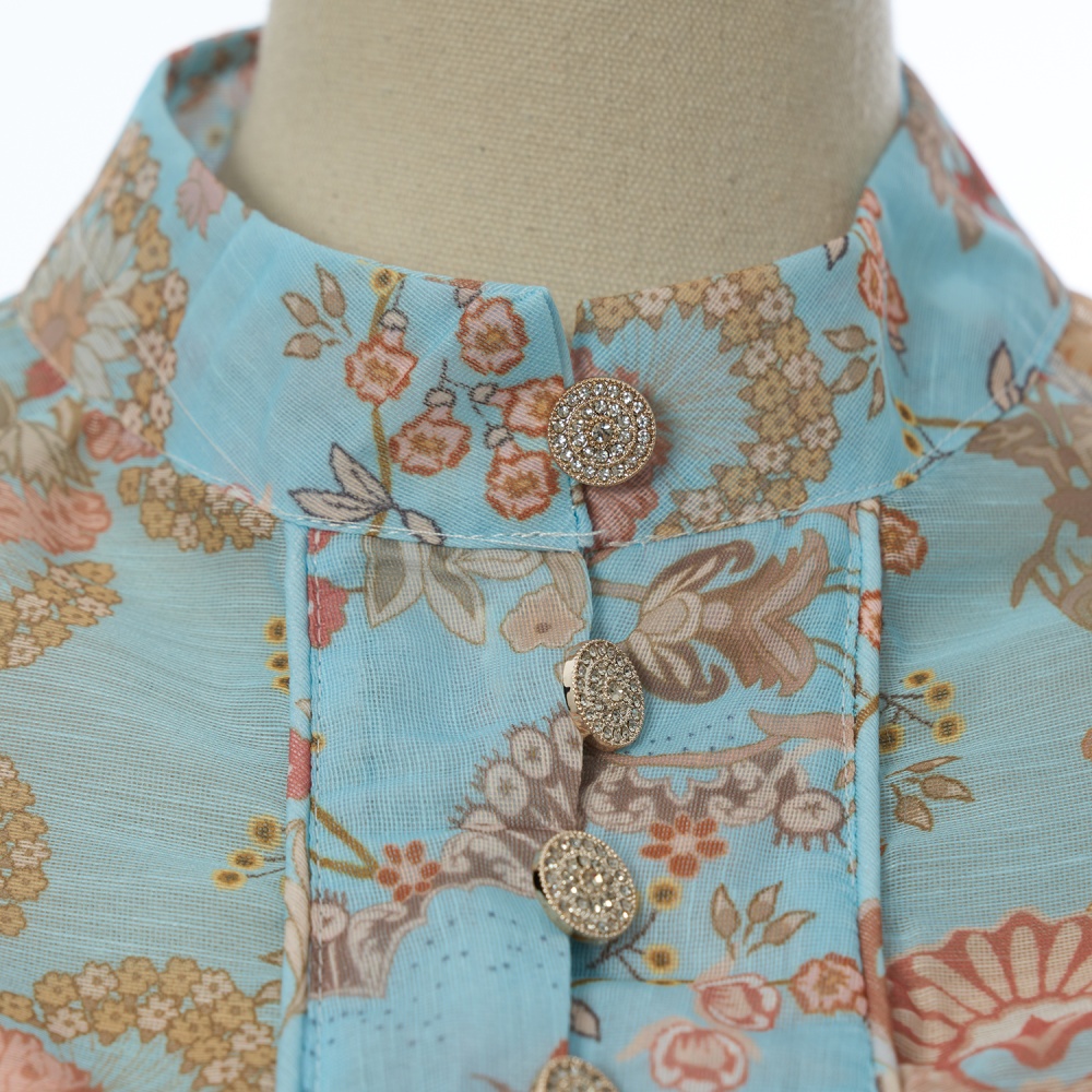 Pinched waist long long dress long sleeve flowers dress