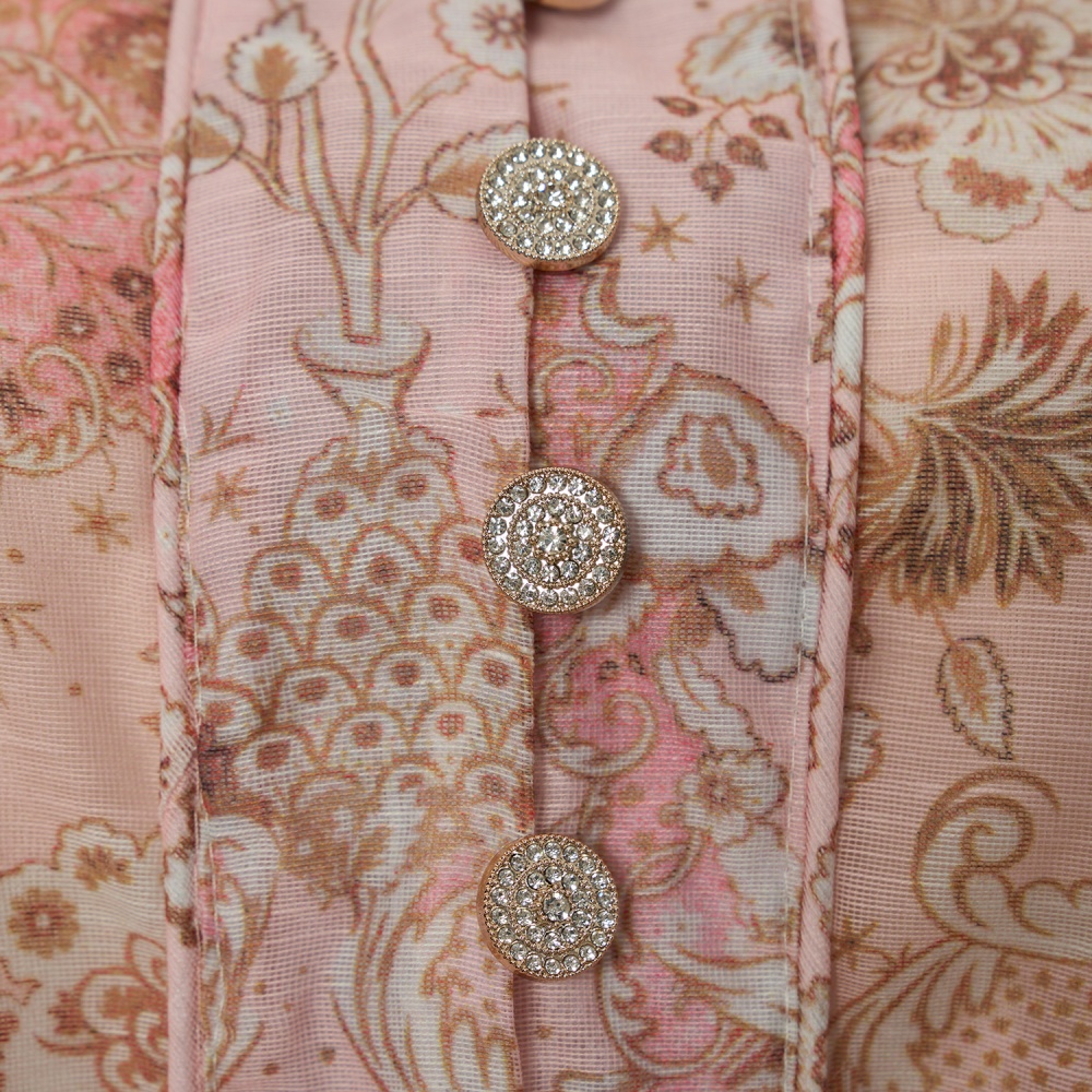 Long sleeve flowers long dress retro dress