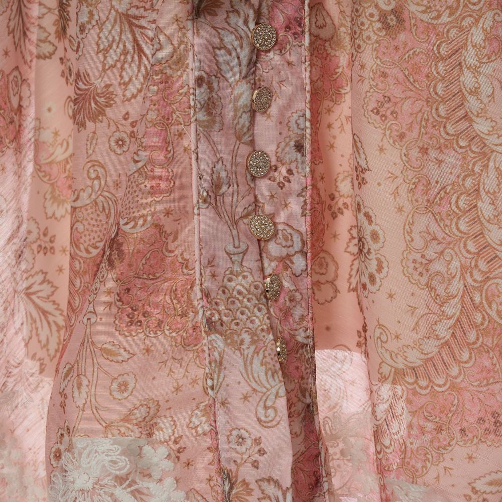 Long sleeve flowers long dress retro dress