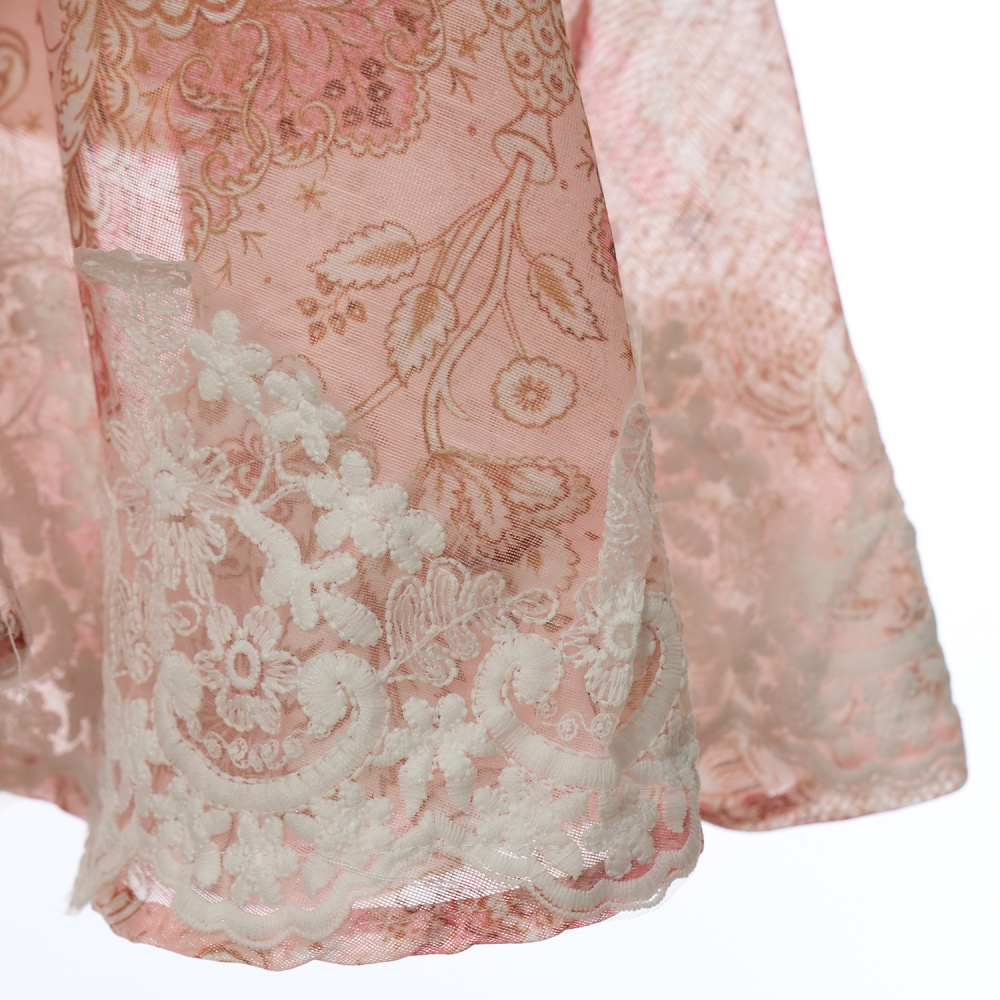 Long sleeve flowers long dress retro dress