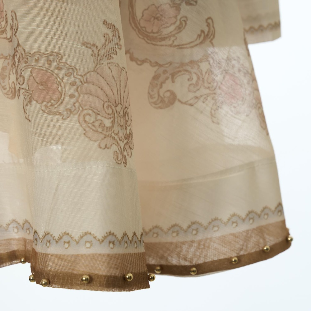 Mini vacation pinched waist lapel printing pattern dress