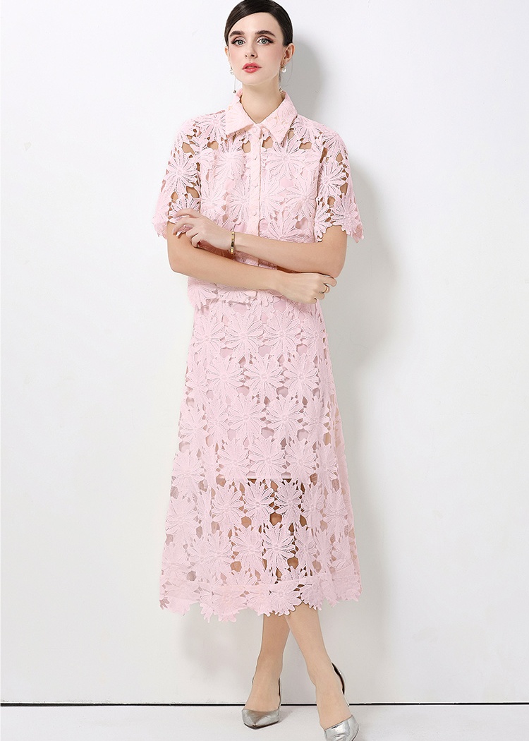 Short high waist tops elegant cardigan 2pcs set