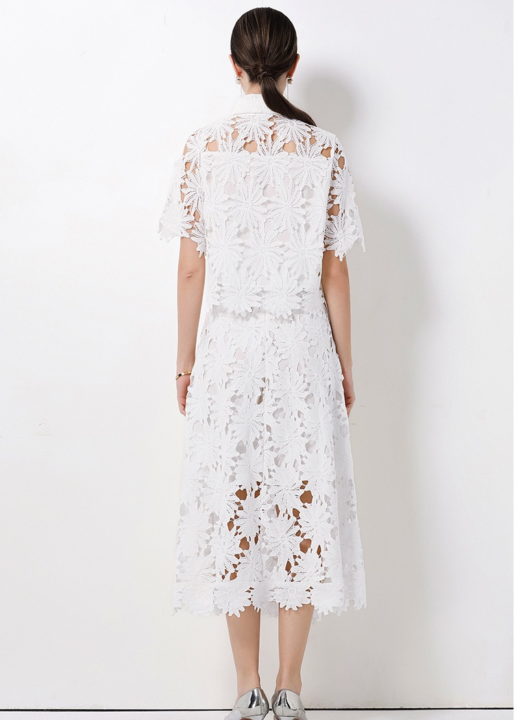 Short high waist tops elegant cardigan 2pcs set