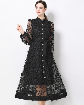 France style A-line stereoscopic elegant dress