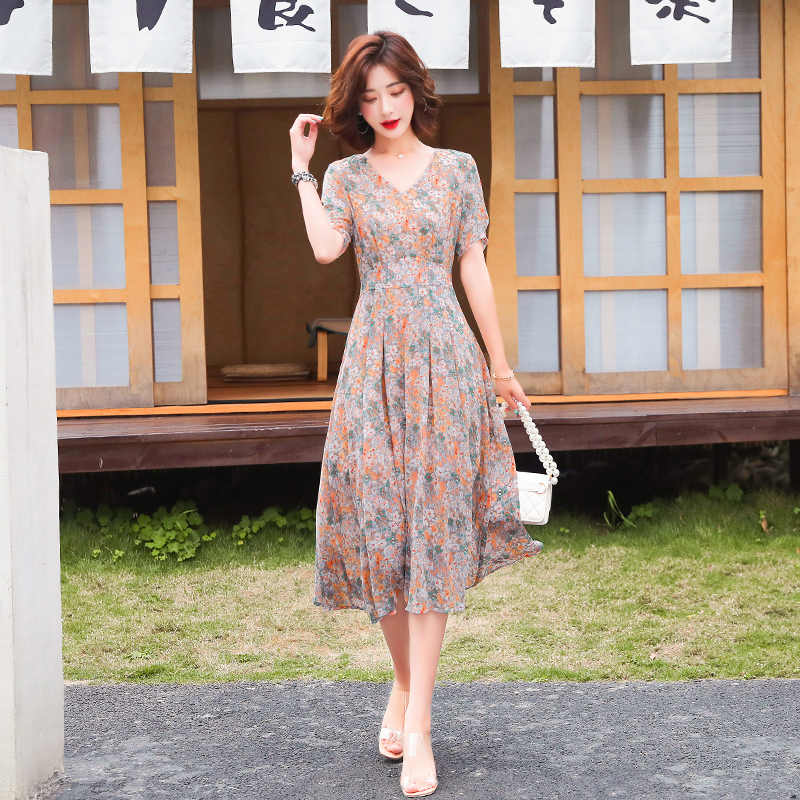 Temperament chiffon dress tender long dress for women