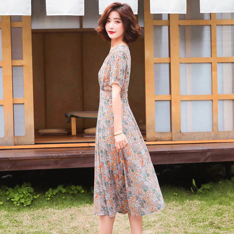 Temperament chiffon dress tender long dress for women