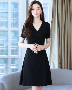 Summer temperament red wine-red fashion dress for women