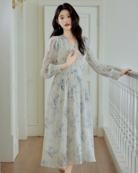 Printing temperament frenum tender painting dress