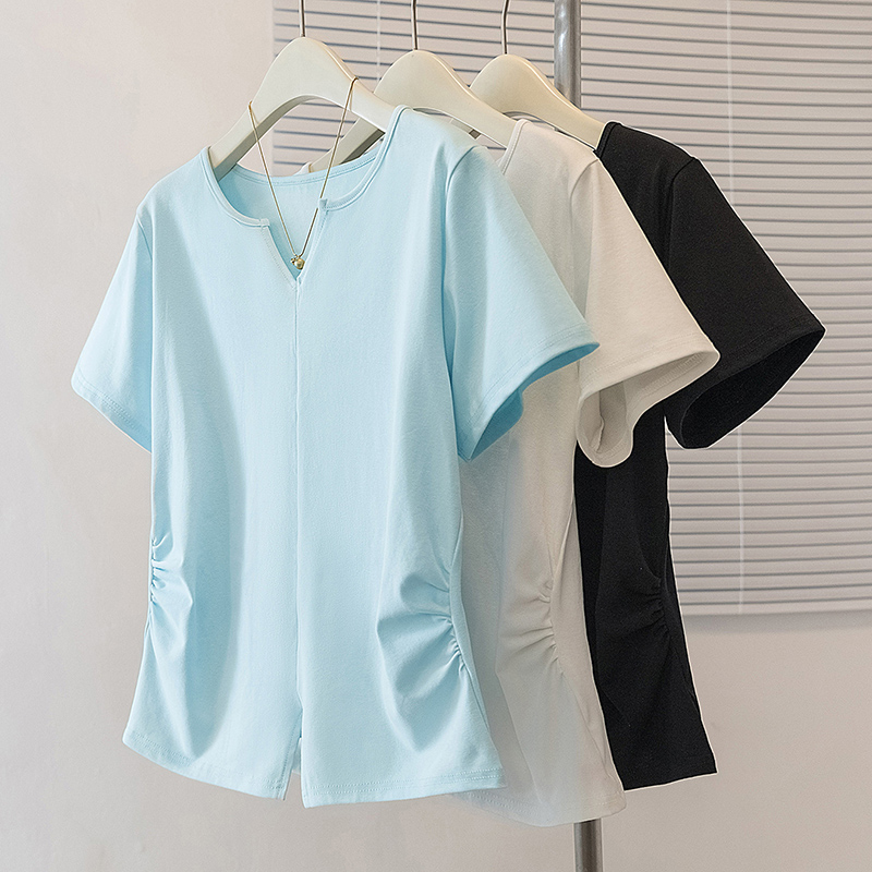 Large yard summer tops fat sister slim T-shirt