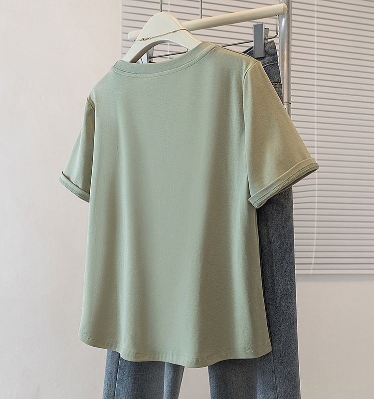 Fat sister loose T-shirt Korean style printing tops for women