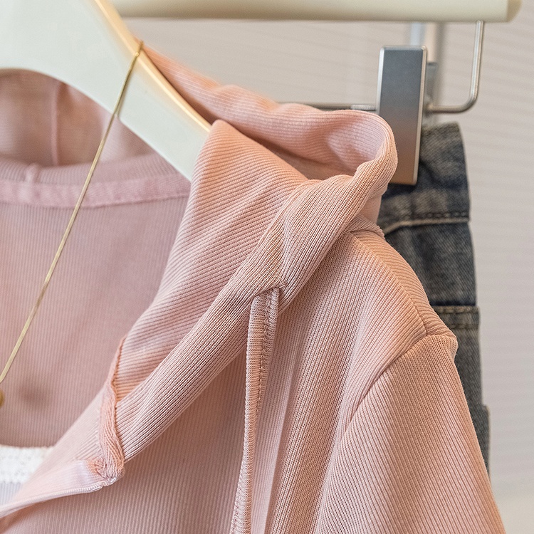 All-match fashionable T-shirt hooded tops for women