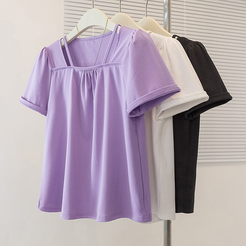 Short sleeve T-shirt hollow tops for women