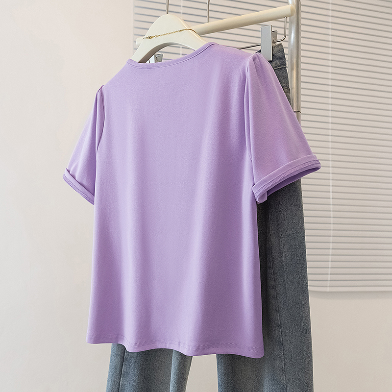 Short sleeve T-shirt hollow tops for women